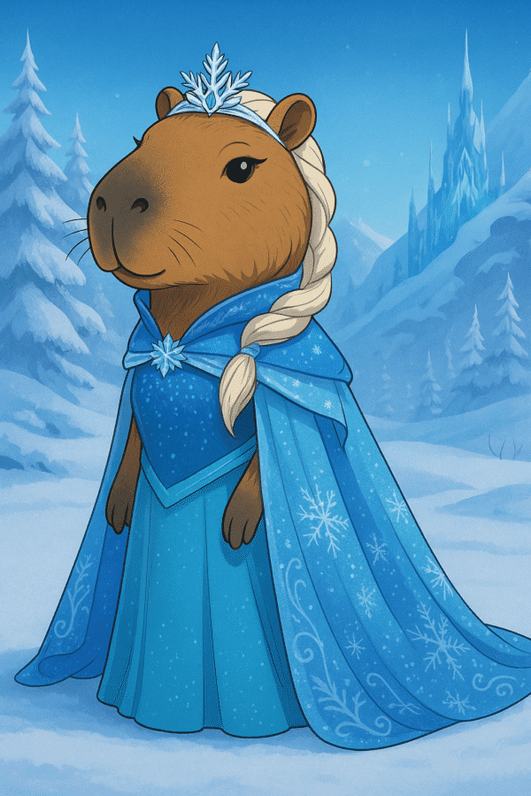 Cómo se vería Capibara si fuera un personaje de Frozen