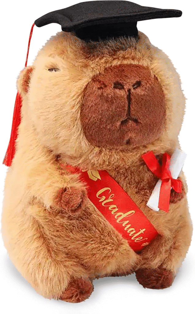 CHDBLOCK El juego de regalo de peluche de Capybara de graduación incluye capibara