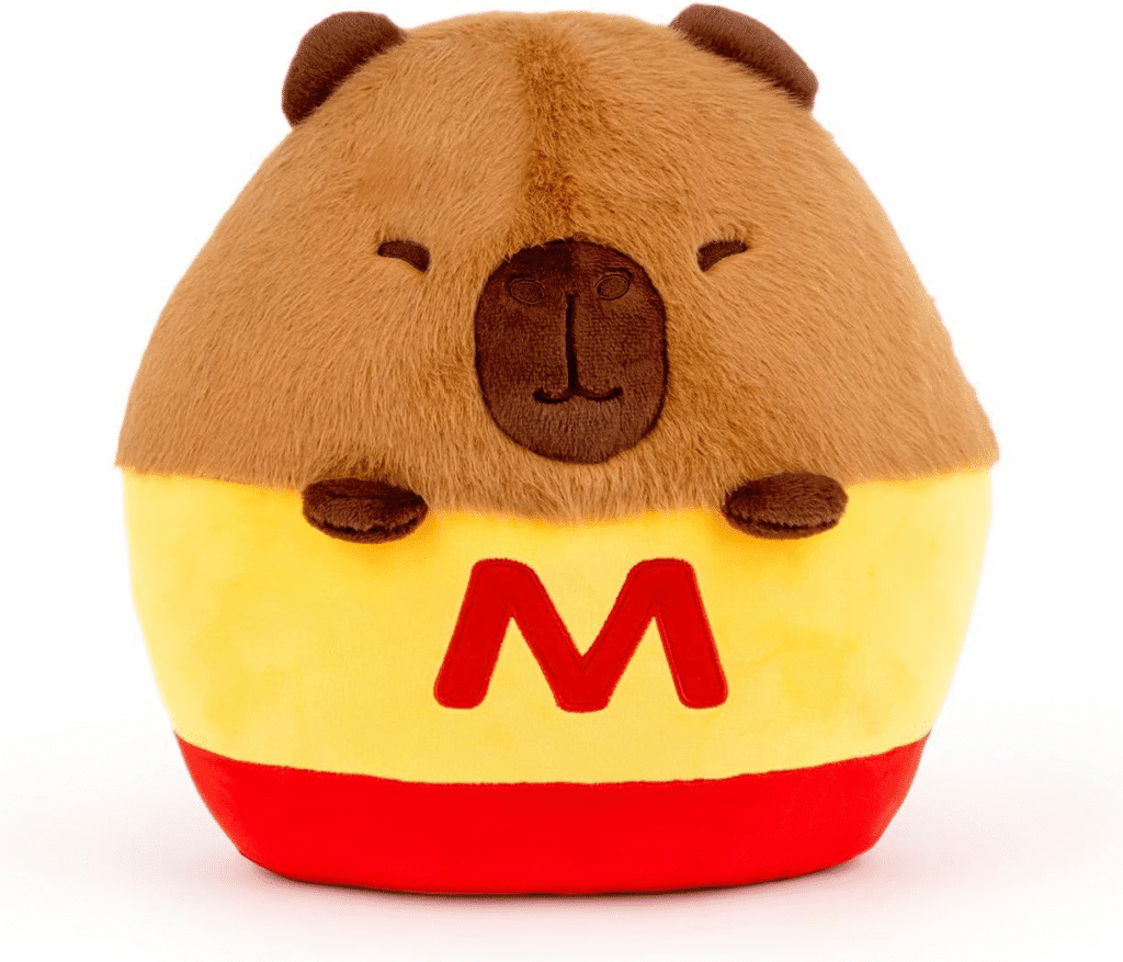 Wanwu World Almohada de felpa Capybara de papas fritas de 13.8 pulgadas, lindo peluche de Capibara de papas fritas
