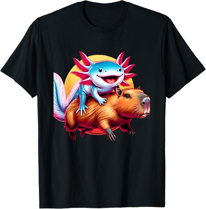 Camiseta divertida con diseño de Capybara para hombre, mujer, niños, axolotl Lover