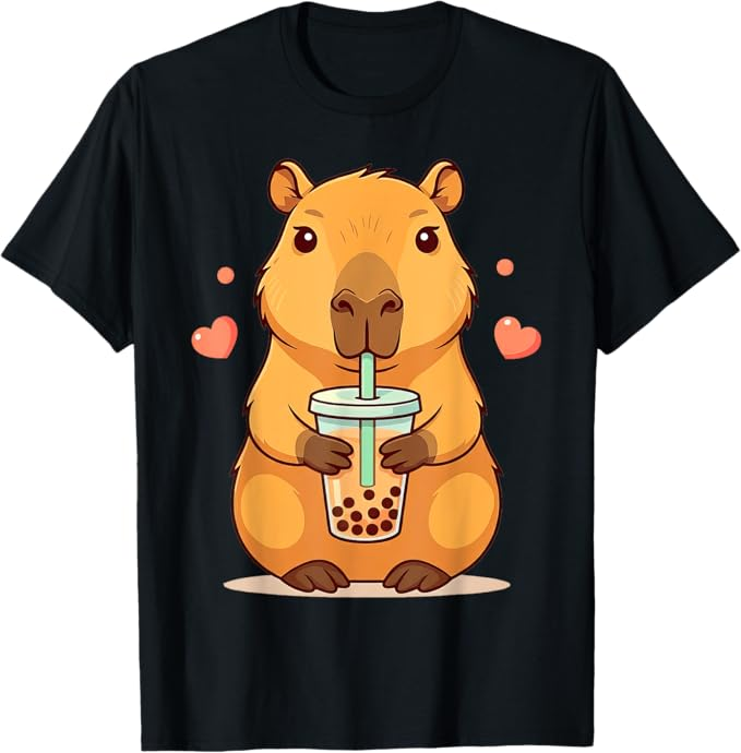 Linda Capybara Boba Tea Bubble Roedor Mujeres Adolescentes Niñas Camiseta