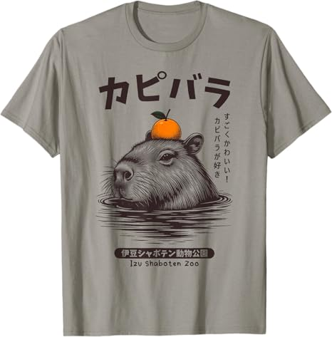 Capybara Onsen Capybara Con Naranja Capybara Lovers Camiseta