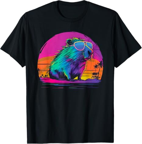 Divertida camiseta gótica estética retro de roedor de Capybara