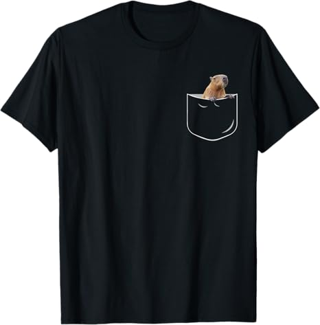 Camisa Capybara de bolsillo, divertida camiseta de regalo de Capybara en bolsillo