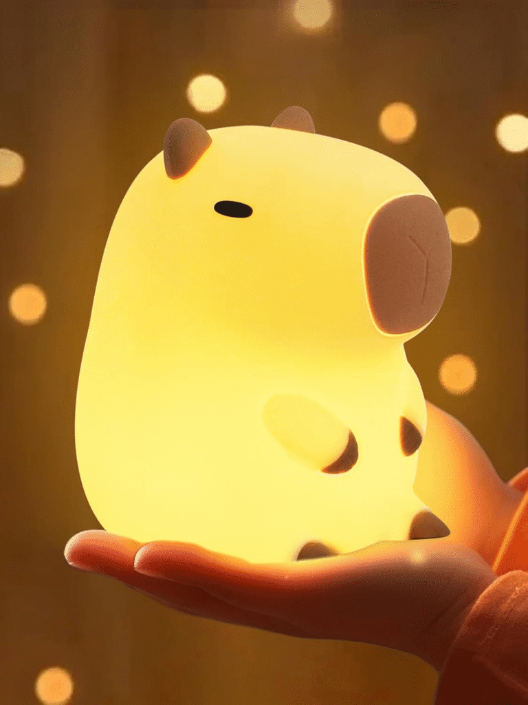 YuanDian Capybara Luz nocturna – Adorable lámpara de silicona para niños, bebés, adultos