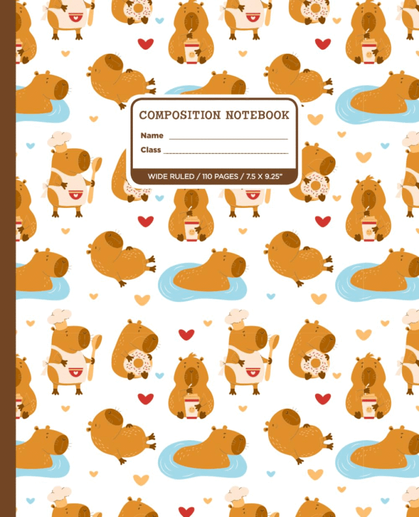 Capybara Composition Wide-Ruled Notebook