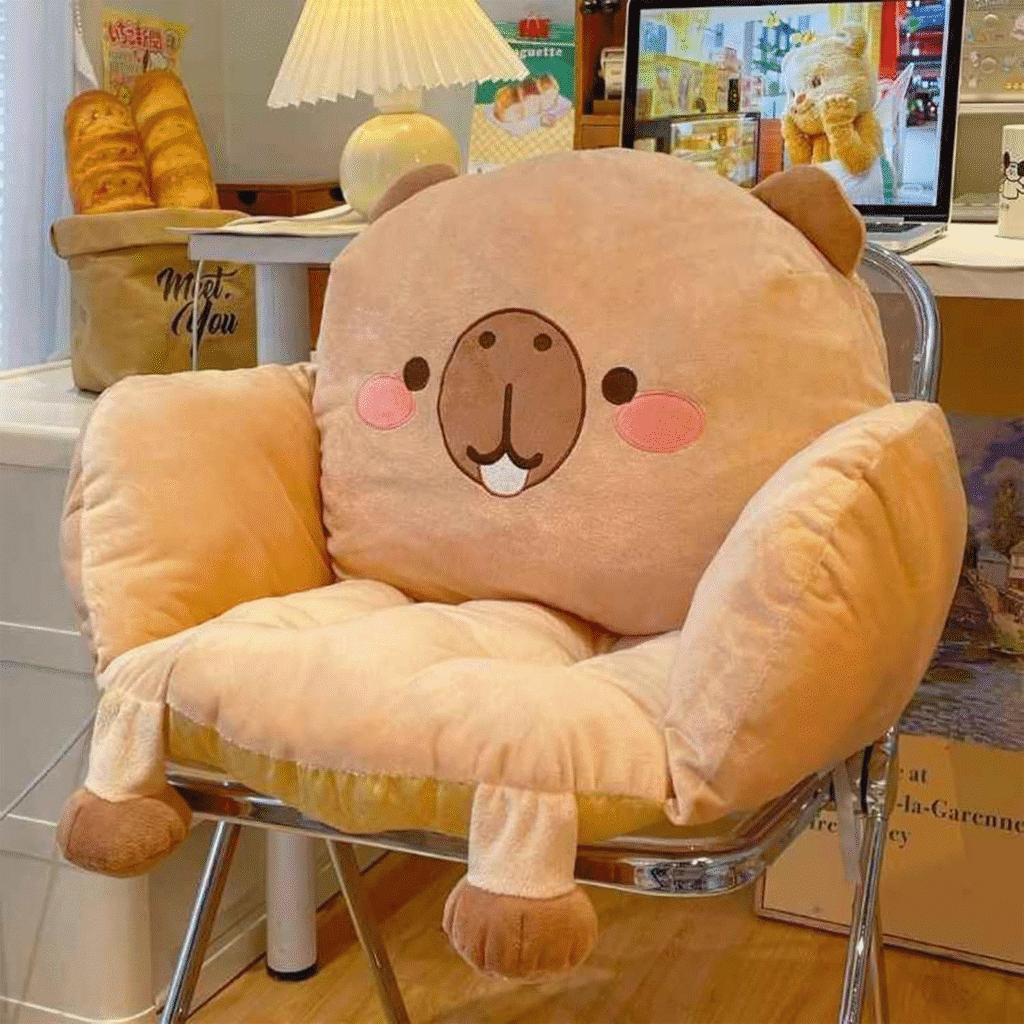 Ditucu Capybara - Cojín de asiento Kawaii para silla, 17.7 x 15.7 pulgadas